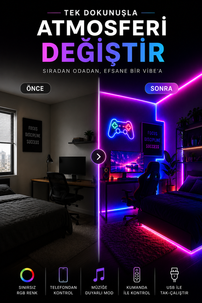 5 Metre Neon Led Işık Seti